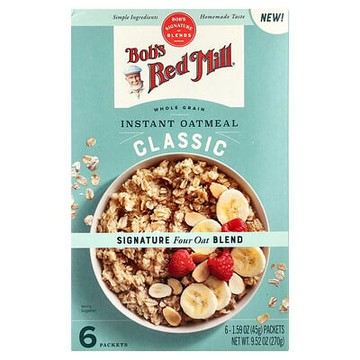 Bob's Red Mill, 速溶燕麥，全穀物，經典款，6 包，每包 1.59 盎司（45 克）