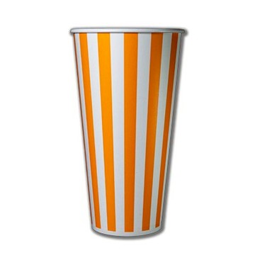 【皓龍國際】 760cc 橘白條紋紙杯 日本製 東京奧運指定專用 25入/條 24oz