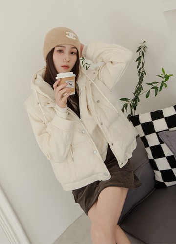 連帽厚刷毛外套+鋪棉背心
