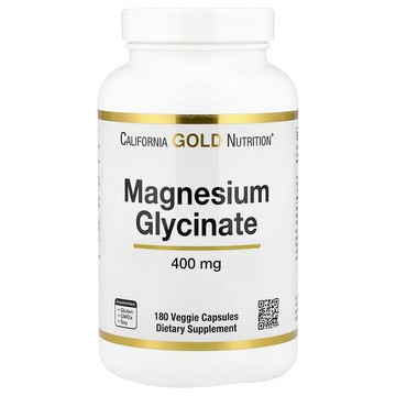 California Gold Nutrition, 甘氨酸鎂，180 粒素食膠囊（每粒膠囊 133 毫克）