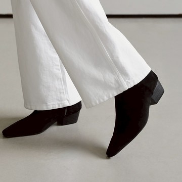 [SAPPUN] Illai 絨面內拉鍊低跟短靴 (4cm)