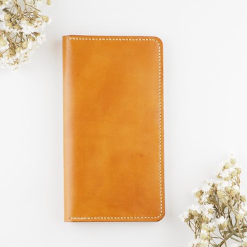 皮革長夾式卡片夾 名片夾 茶色