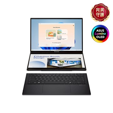 ASUS UX8406CA 14吋雙螢幕觸控 AI筆電 (Ultra 9 285H/32GB/1TB SSD/EVO/墨灰色/Zenbook Duo)