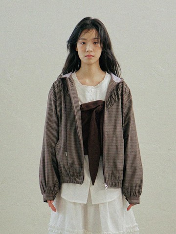 Tiny Grid Wind Jacket [Brown]