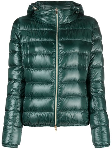 Herno - detachable-hooded padded jacket - women - Polyamide/Feather Down/Polyamide - 46 - Green