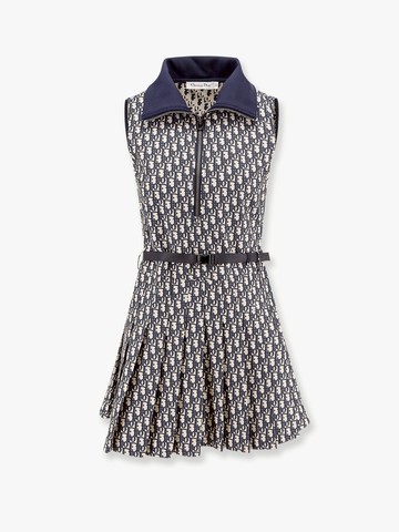 Dres with belt and dior oblique motif - DIOR - gender_Woman