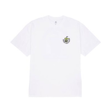 Converse Refresh Tee 短袖 男款 白色 珍珠奶茶 插畫 印花 T恤 10027736-A02