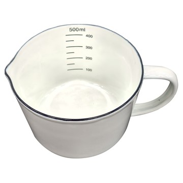 日式加厚琺瑯量杯 露營杯  500ml  CALF0132WTM  1個