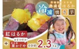 EY-2　茨城県行方市産熟成紅はるか少し大きめサイズ冷凍焼き芋2キロ！おまけ付‼合計約2.3キロ!!!