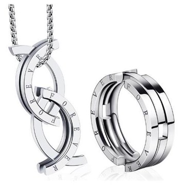 Jpqueen 潮流街拍魚嘴變形鈦鋼男士戒指項鍊(2款可選)