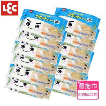 日本LEC 激落地板用抗菌清潔濕拖巾20枚x6組