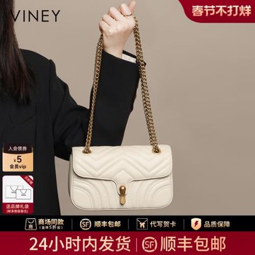 Viney包包2026新款鏈條包輕奢百搭斜挎包2025單肩腋下包真皮女包