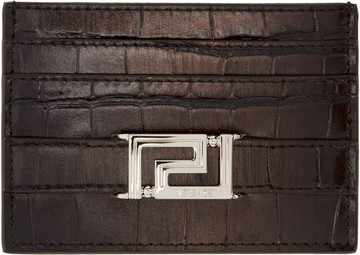 Versace 棕色 Embossing Degrade Croco 卡包