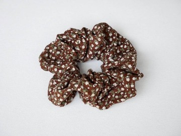 咖啡小碎花髮圈