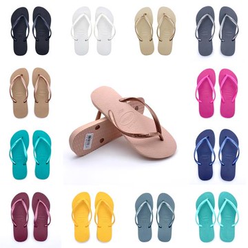 24巴西Havaianas哈瓦那Slim細帶瘦版防滑平底橡膠沙灘女款人字拖
