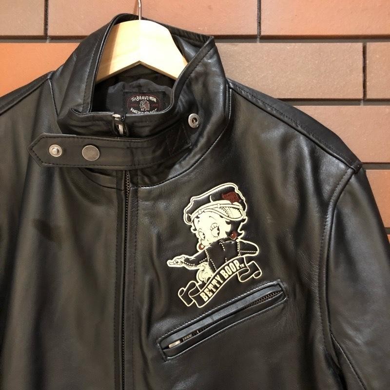 BETTY BOOP x THE BRAVEMAN ベティちゃん レザー シングル ライダース 