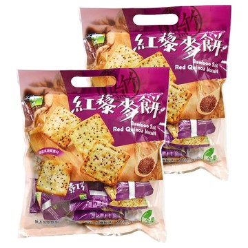 食材工坊 竹鹽紅藜麥餅 全素 超高膳食纖維 竹鹽  320g  2袋