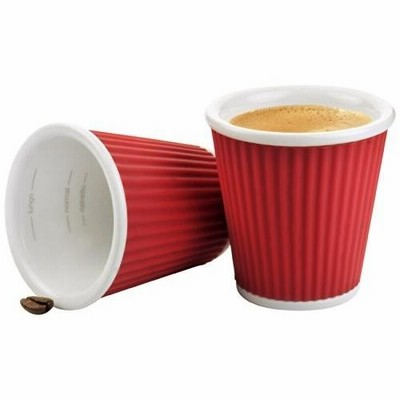 (Dark Red) - Les Artistes Paris Porcelain/Silicon Beakers, Pack of 2, 100 m