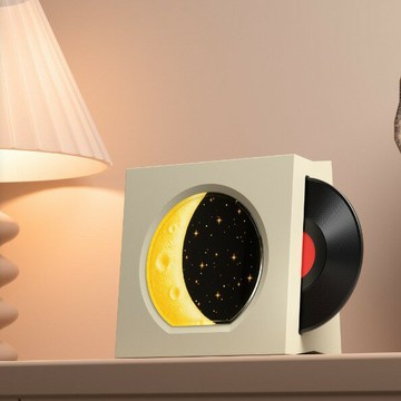 望月音響無線音箱小型高音質黑膠唱片機氛圍燈男女生日禮物攬【北歐家居生活】