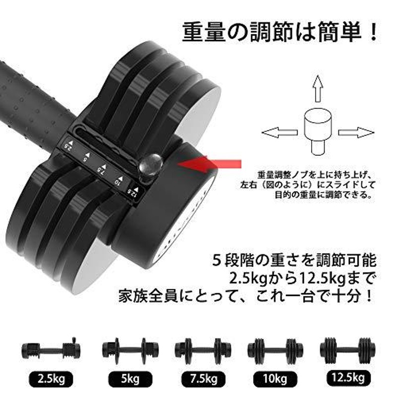 セール正規店 ATIVAFIT 可変式ダンベル 純鋼製 2.5kg 12.5kg 2個セット