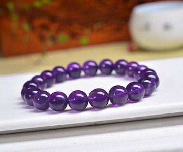 純天然巴西紫水晶手鏈 珠經9mm左右  顏色喜人 時尚靚麗