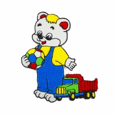 ワッペン アイロン くまちゃん かわいい キャラクター カラフル アップリケ わっぺん アイロンで簡単貼り付け