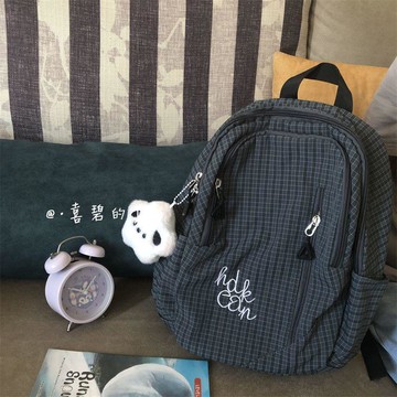 大容量後背包🔥復古純色大小號格子書包男女通用校園森系高中生大容量通勤雙肩包簡約大容量電腦雙肩包 筆電包 休閒包學生書包