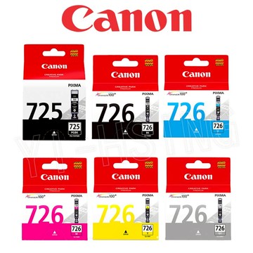 Canon PGI-725PGBK CLI-726 原廠墨水匣組合 (2黑4彩) 適用 IP4870 MG5270 MG6170 MX886 IX6560 IP4970  MG5370 MG6270 MX897