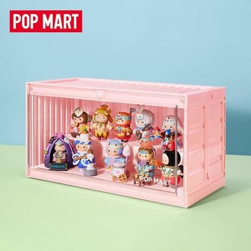 ART泡泡瑪特 彩色集裝箱手辦發光展示盒盲盒玩具展示架展示盒