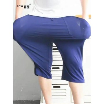 夏季七分莫代爾睡褲男短褲家居褲空調褲五分寬松薄款大碼棉布調節