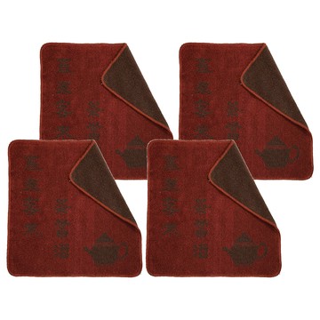 LIFE 來福牌 和風茶巾 精梳棉 FJ06780  咖啡色  4個