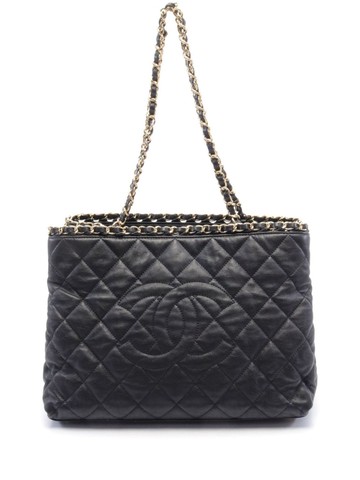 CHANEL Pre-Owned - 2012 Chain Me tote bag - women - Calf Leather - One Size - Black