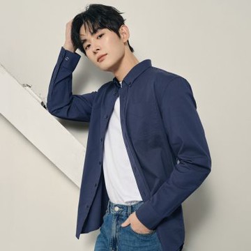 GIORDANO 韓國同款 男裝萊卡棉牛津紡單口袋長袖襯衫【多色任選】