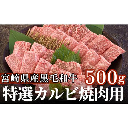 ふるさと納税 宮崎県産 黒毛和牛 特選 カルビ 焼肉 500g 牛肉 炒め 牛肉 焼肉 BBQ バーベキュー キャンプ 牛肉 焼肉 カルビ 焼肉 牛肉 普段使い .. 宮崎県美郷町