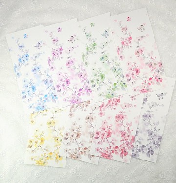 東方風蝶花拼貼襯紙