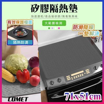 【COMET】71cm加大加厚矽膠瀝水隔熱墊(廚房餐具瀝水墊 餐墊 瀝水墊 防滑墊 隔熱墊 瀝水置物墊/S71)