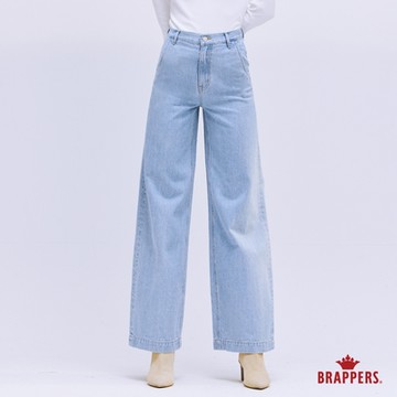 BRAPPERS 女款 Boy friend系列-高腰全棉寬褲-淺藍