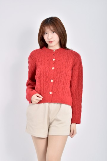 (M) 【作珩私服】bring on質感針織長袖紅色長袖上衣