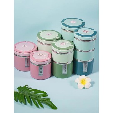 華美保溫桶手提飯盒便攜上班族不銹鋼帶蓋密封大容量湯杯壺裝粥盒