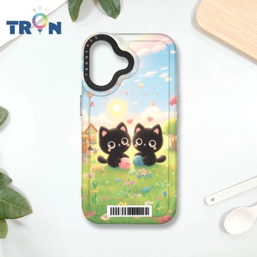TRON IPHONE 16 貓咪與毛線球系列 防摔 MAGSAFE 磁吸 太空載具殼 透黑 手機殼