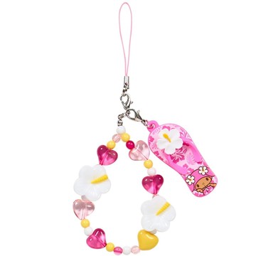 asdfkitty*三麗鷗 曬黑系列 扶桑花拖鞋 手機吊飾 掛飾-美樂蒂-日本正版商品