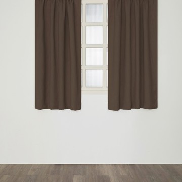 HOLA 和樂家居 查莉三明治遮光織紋半腰窗簾 1個  165 x 270 x 1cm  甜栗咖