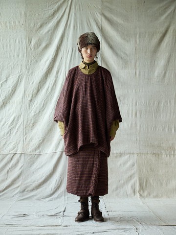 日系復古 亞麻植物染連身裙 休閒袍子