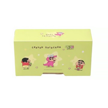 小禮堂 蠟筆小新 壁掛口罩折疊收納盒 (綠小餅乾)