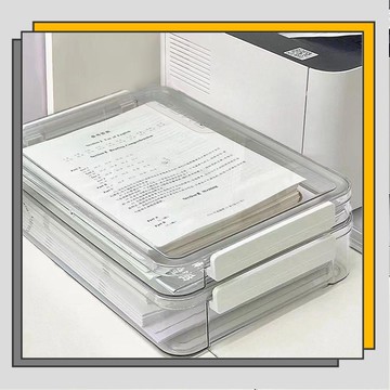 🔥臺灣出貨🔥收納選物｜桌面透明A4文件收納盒｜證件與文件分類整理居家整理｜文件分類保存｜書櫃整理｜試卷收納盒｜資料整