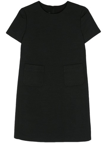 Emporio Armani - ribbed mini dress - women - Polyester/Polyester/Viscose - 46 - Black