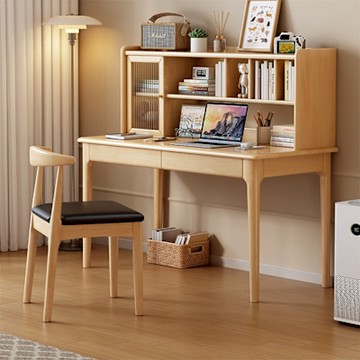 Happylife 實木簡約書架書桌 140公分 Y12108