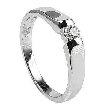 【BRILLMOND】 10分 天然鑽石 925銀台 堅真男戒