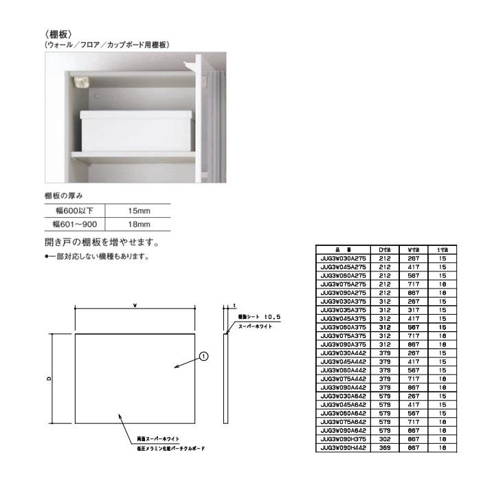 パナソニック キッチン Lクラス ユニット用オプション 棚板奥行375mm用(幅900mm) 【JUG3W090A375】 通販  LINEポイント最大0.5%GET LINEショッピング