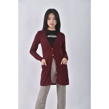 (M) 長版紅色罩衫二手衣